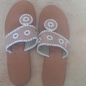 Jack Rogers Sandals 7.5 tan and white